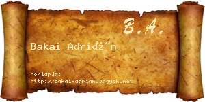 Bakai Adrián névjegykártya